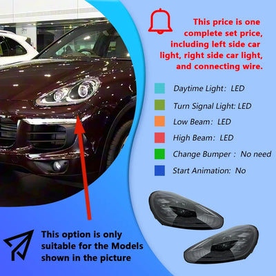 Phares LED Porsche Cayenne 958 2015-2017 - détail du montage - Becquet Voiture