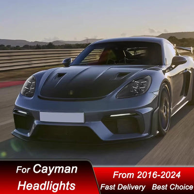 Phares LED Porsche Cayman Boxster 718 2016-2024 - installé sur véhicule - Becquet Voiture