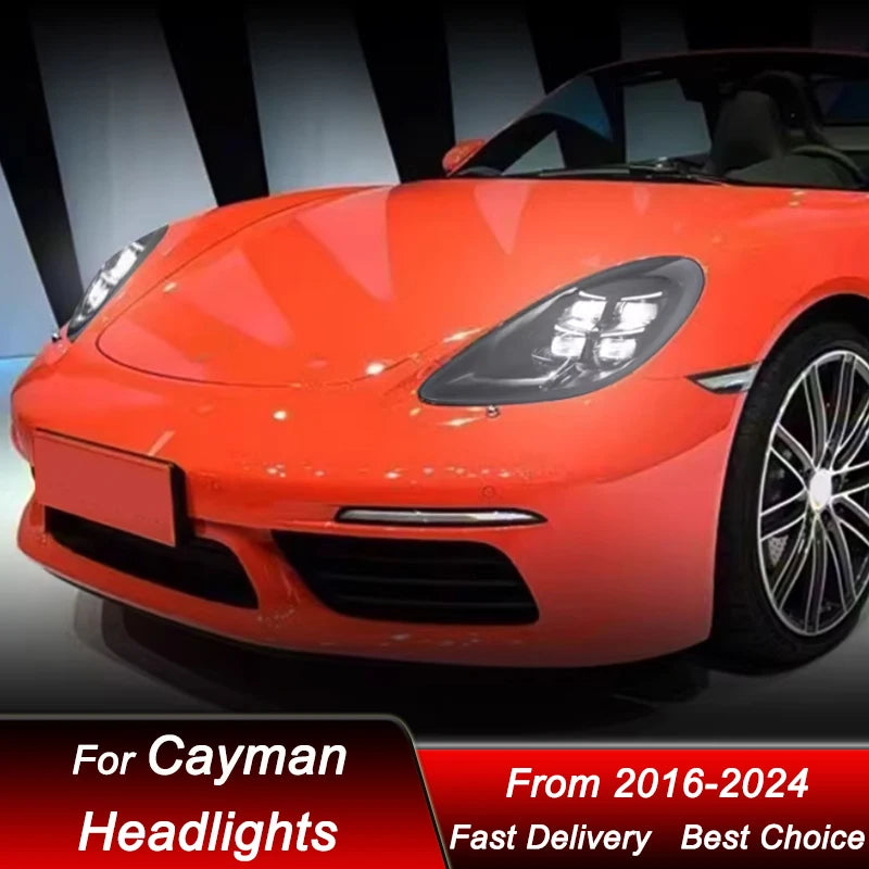 Phares LED Porsche Cayman Boxster 718 2016-2024 - packshot studio - Becquet Voiture
