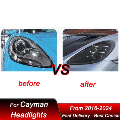Phares LED Porsche Cayman Boxster 718 2016-2024 - vue de profil - Becquet Voiture