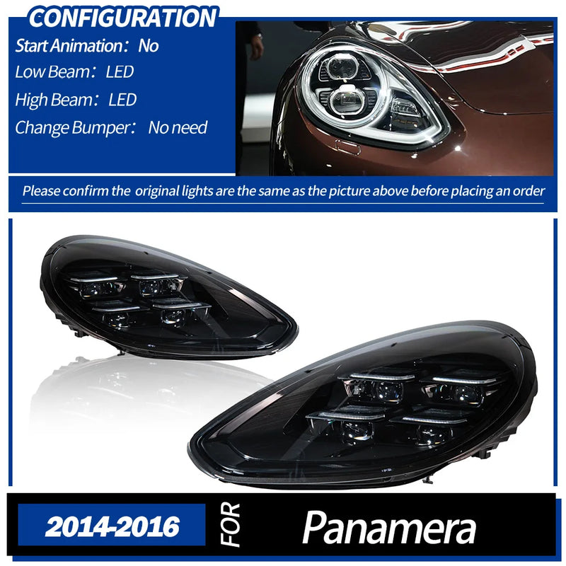 Phares LED Porsche Panamera 970.1 2014-2017 - détail du montage - Becquet Voiture