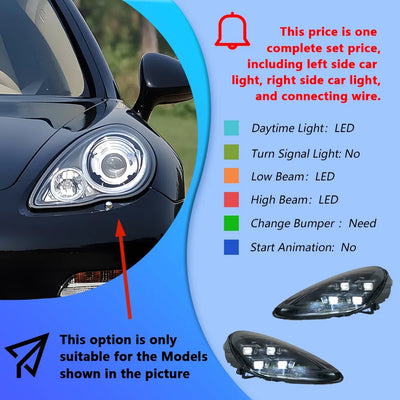 Phares LED Porsche Panamera 970 2010-2017 - vue de dessus - Becquet Voiture