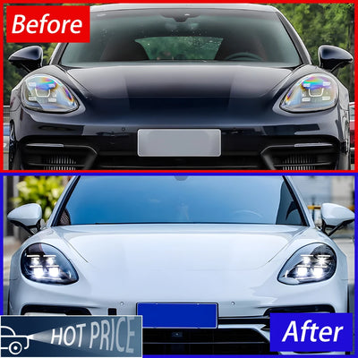 Phares LED Porsche Panamera 971 2017-2023 - vue de trois-quarts - Becquet Voiture