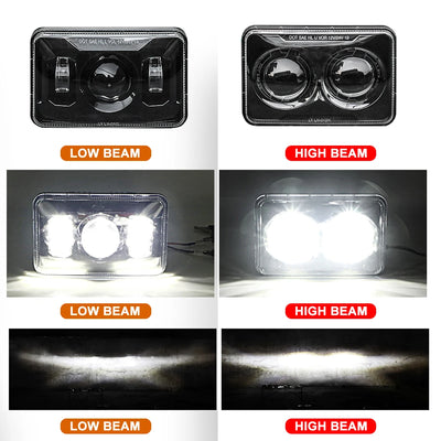 Phares LED Rectangulaires 4x6 Peterbilt Kenworth - vue arrière - Becquet Voiture