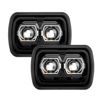 Phares LED Rectangulaires Jeep Wrangler YJ - détail du montage - Becquet Voiture
