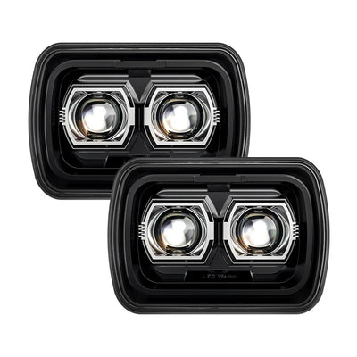 Phares LED Rectangulaires Jeep Wrangler YJ - détail du montage - Becquet Voiture