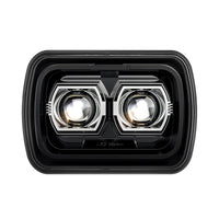 Phares LED Rectangulaires Jeep Wrangler YJ - vue rapprochée - Becquet Voiture