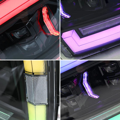 Phares LED RGB Dodge Ram 1500 2500 3500 2009-2018 Tuning - packshot studio - Becquet Voiture