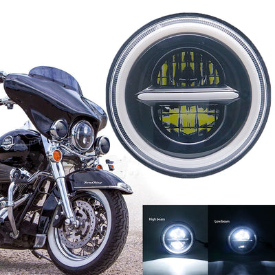 Phares LED Ronds 7 Pouces Jeep Wrangler - vue rapprochée - Becquet Voiture