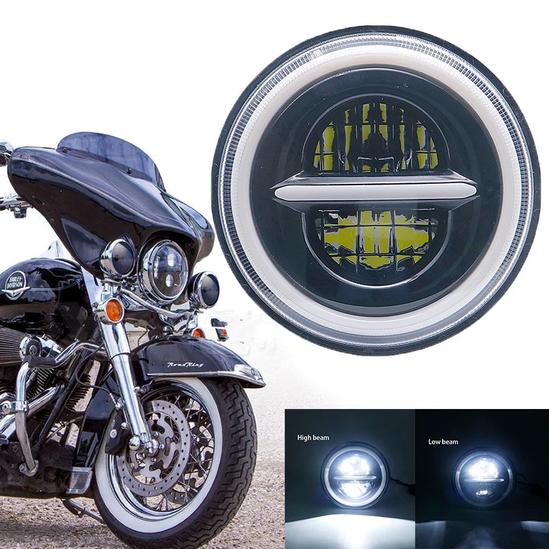 Phares LED Ronds 7 Pouces Jeep Wrangler - vue rapprochée - Becquet Voiture
