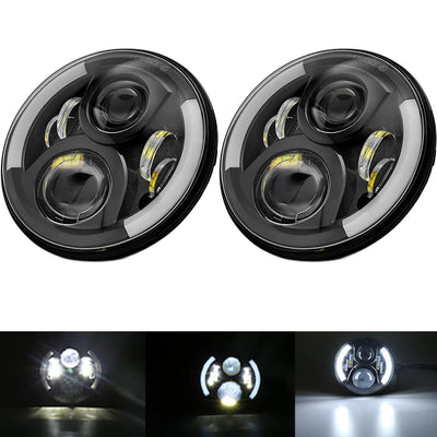Phares LED Ronds 7 Pouces VW Coccinelle - détail du montage - Becquet Voiture