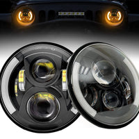 Phares LED Ronds 7 Pouces VW Coccinelle - installé sur véhicule - Becquet Voiture