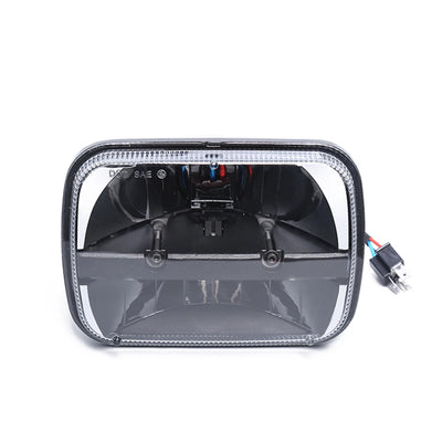 Phares LED Ronds 7x6/5x7 Jeep Wrangler YJ Cherokee XJ - détail du montage - Becquet Voiture