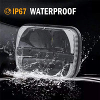 Phares LED Ronds 7x6/5x7 Jeep Wrangler YJ Cherokee XJ - vue arrière - Becquet Voiture