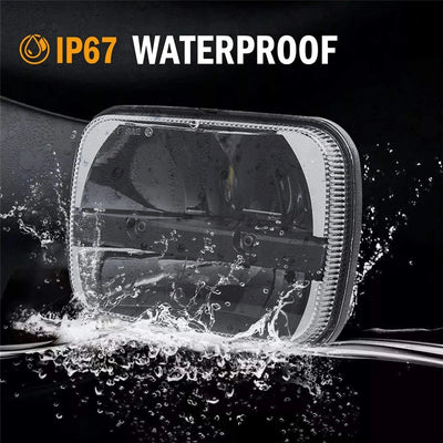 Phares LED Ronds 7x6/5x7 Jeep Wrangler YJ Cherokee XJ - vue arrière - Becquet Voiture