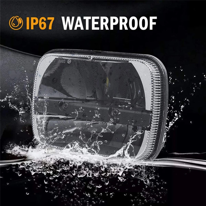 Phares LED Ronds 7x6/5x7 Jeep Wrangler YJ Cherokee XJ - vue arrière - Becquet Voiture