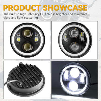 Phares LED Ronds BMW E30 325i 528i 535i 735i - packshot studio - Becquet Voiture