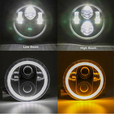 Phares LED Ronds BMW E30 325i 528i 535i 735i - vue de profil - Becquet Voiture