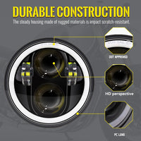 Phares LED Ronds BMW E30 325i 528i 535i 735i - vue de trois-quarts - Becquet Voiture