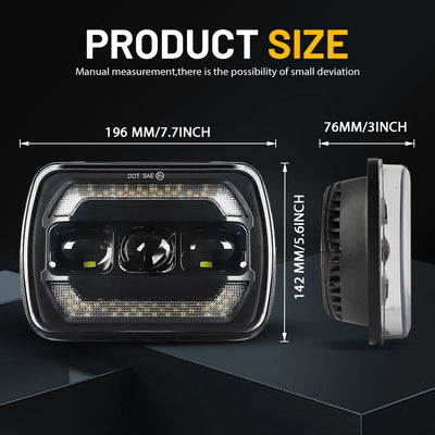 Phares LED Ronds Jeep Wrangler YJ Cherokee XJ - vue de profil - Becquet Voiture