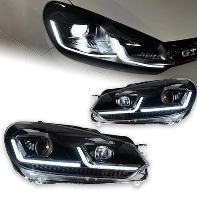 Phares LED Séquentiels Volkswagen Golf 6 MK6 GTI 2008-2013 - vue de profil - Becquet Voiture