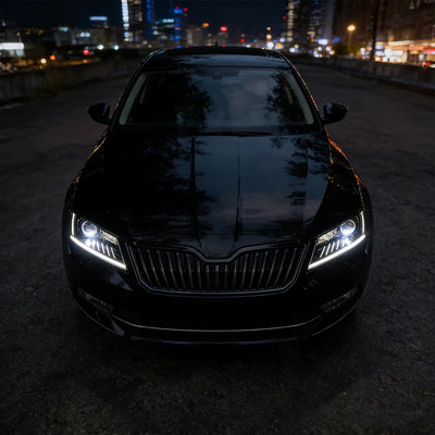 Phares LED Skoda Superb Animation Démarrage - installé sur véhicule - Becquet Voiture