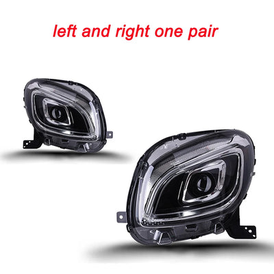Phares LED Smart 453 2015-2019 - détail du montage - Becquet Voiture