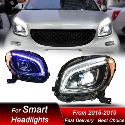 Phares LED Smart 453 2015-2019 - vue arrière - Becquet Voiture