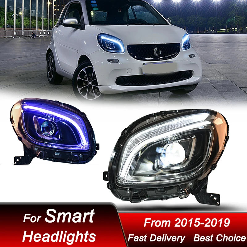 Phares LED Smart 453 2015-2019 - vue de face - Becquet Voiture