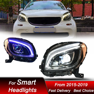 Phares LED Smart 453 2015-2019 - vue de trois-quarts - Becquet Voiture