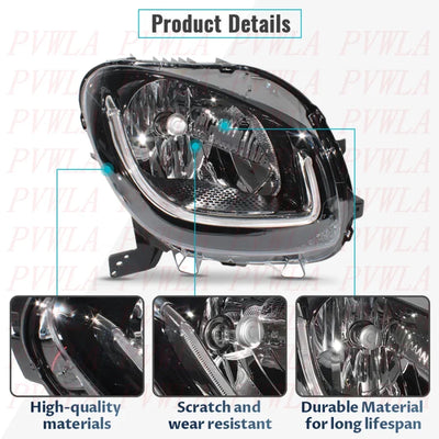 Phares LED Smart Fortwo 453 2014-2019 - installé sur véhicule - Becquet Voiture