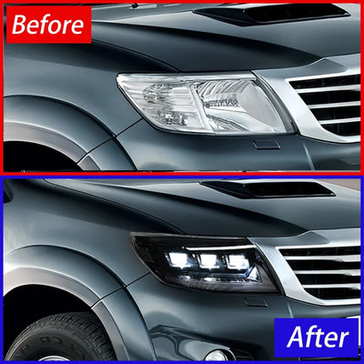 Phares LED Toyota Hilux Revo Vigo 2012-2014 Projecteur - vue de profil - Becquet Voiture