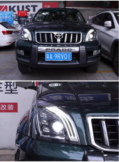 Phares LED Toyota Land Cruiser Prado Sequentiels - vue de trois-quarts - Becquet Voiture