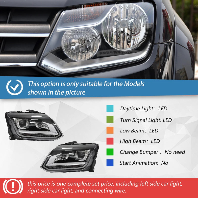 Phares LED Volkswagen Amarok 2011-2016 - détail du montage - Becquet Voiture