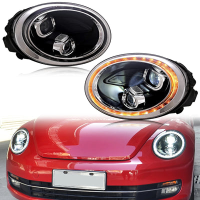 Phares LED Volkswagen Beetle 2011-2019 Halogène Séquentiel - vue de face - Becquet Voiture