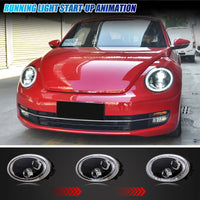 Phares LED Volkswagen Beetle 2011-2019 Halogène Séquentiel - vue de trois-quarts - Becquet Voiture