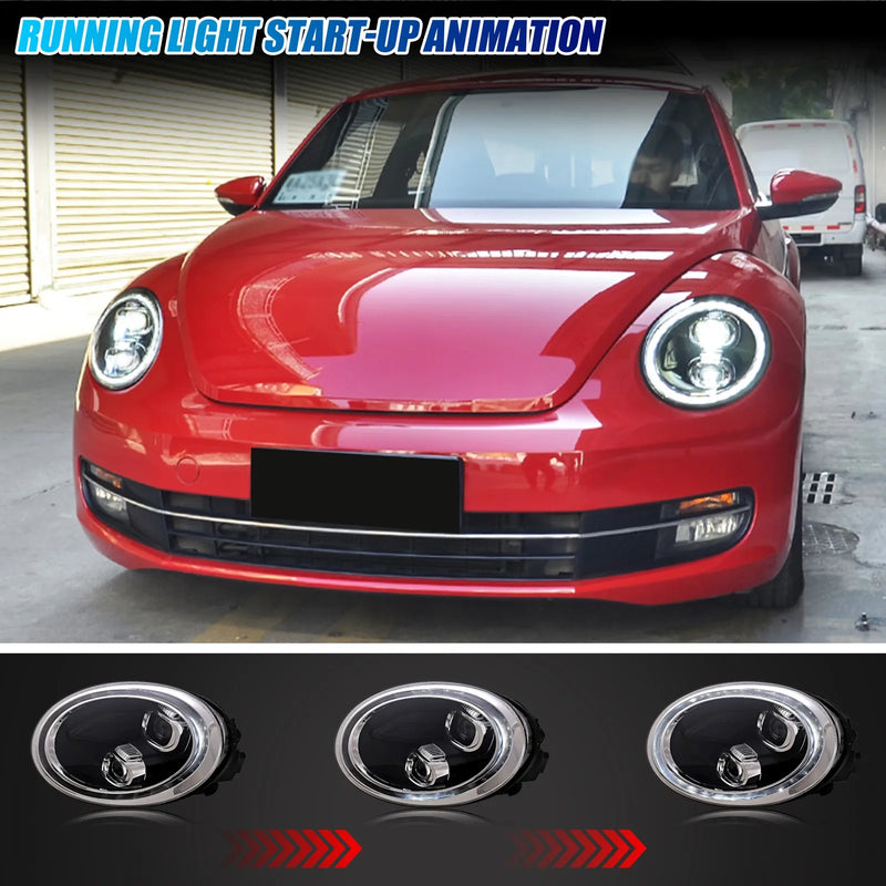 Phares LED Volkswagen Beetle 2011-2019 Halogène Séquentiel - vue de trois-quarts - Becquet Voiture