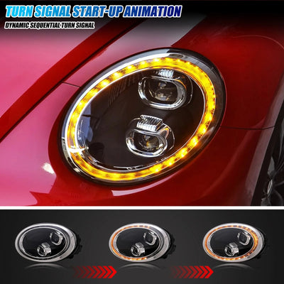 Phares LED Volkswagen Beetle 2013-2019 - installé sur véhicule - Becquet Voiture
