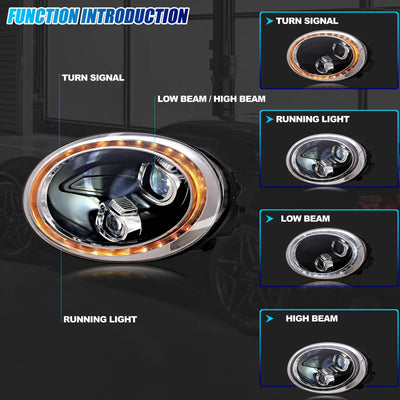Phares LED Volkswagen Beetle 2013-2019 - vue arrière - Becquet Voiture