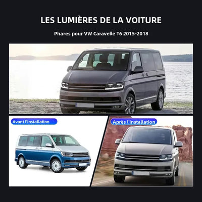 Phares LED Volkswagen Caravelle T6 2015-2018 - vue arrière - Becquet Voiture