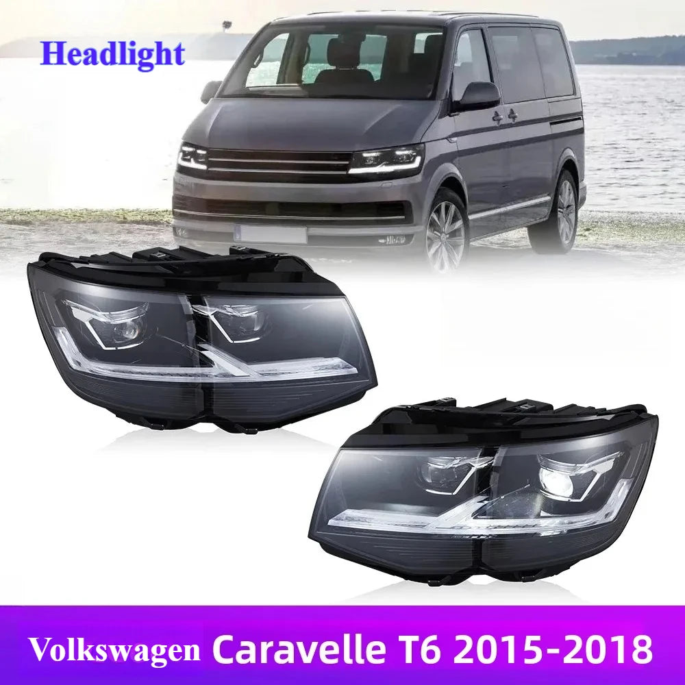 Phares LED Volkswagen Caravelle T6 2015-2018 - vue de face - Becquet Voiture