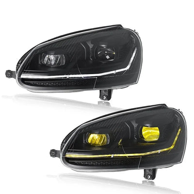 Phares LED Volkswagen Golf 5 Séquentiels DRL - vue de profil - Becquet Voiture