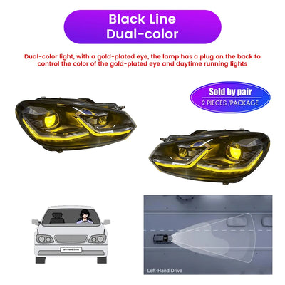 Phares LED Volkswagen Golf 6 2008-2013 - détail du montage 2 - Becquet Voiture