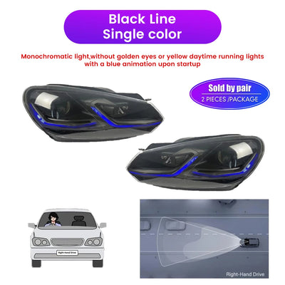 Phares LED Volkswagen Golf 6 2008-2013 - en situation - Becquet Voiture