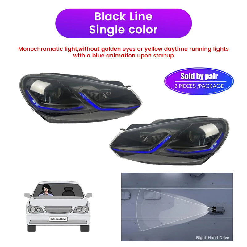 Phares LED Volkswagen Golf 6 2008-2013 - en situation - Becquet Voiture
