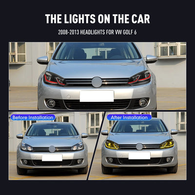 Phares LED Volkswagen Golf 6 2008-2013 - vue de profil - Becquet Voiture