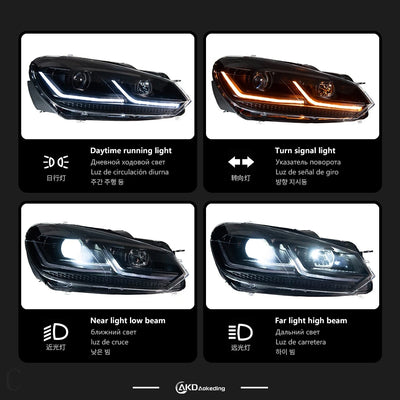 Phares LED Volkswagen Golf 6 2009-2012 - vue arrière - Becquet Voiture
