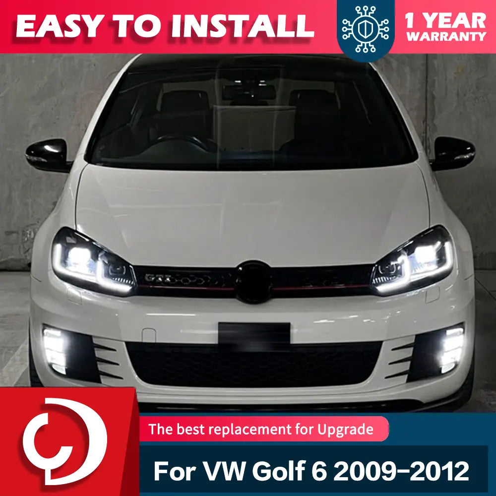 Phares LED Volkswagen Golf 6 2009-2012 - vue de face - Becquet Voiture