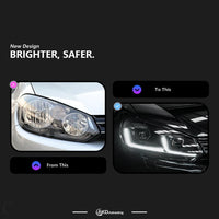 Phares LED Volkswagen Golf 6 2009-2012 - vue de profil - Becquet Voiture