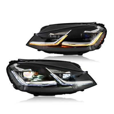 Phares LED Volkswagen Golf 6 7 7.5 2008-2020 - vue de dessus - Becquet Voiture